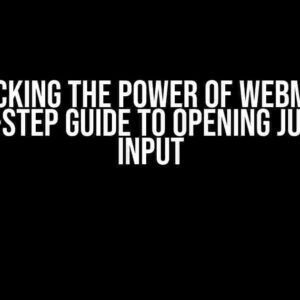 Unlocking the Power of WebMIDI: A Step-by-Step Guide to Opening Just 1 MIDI Input